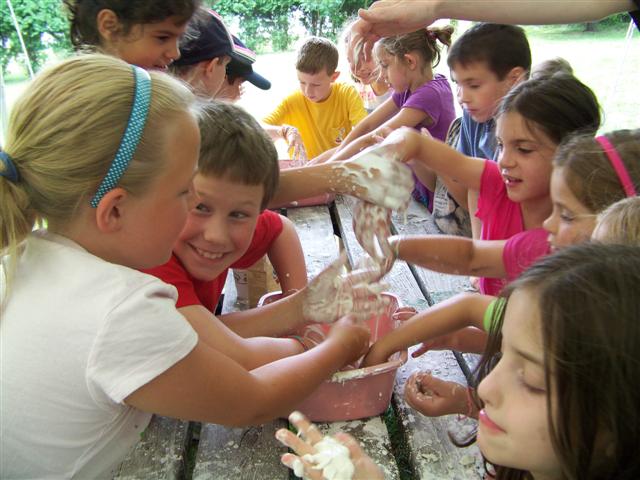 Kids Getting Messy at Camp