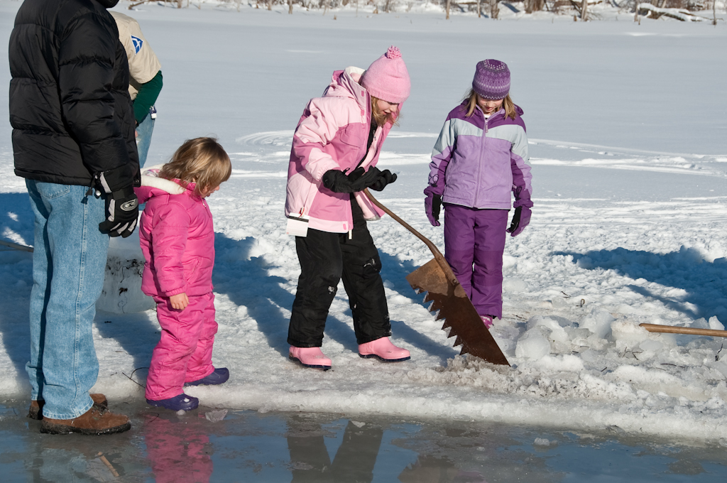 Ice Cutting Wildlife Pond