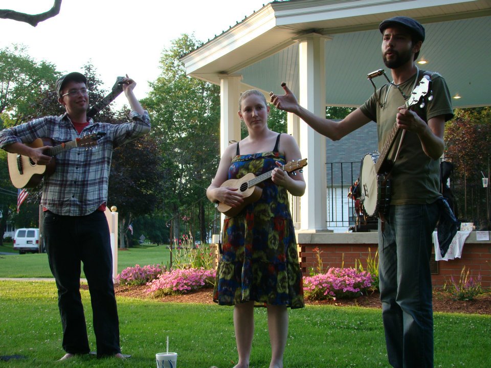 Mass Walking Tour Musicians Playing in Town Common